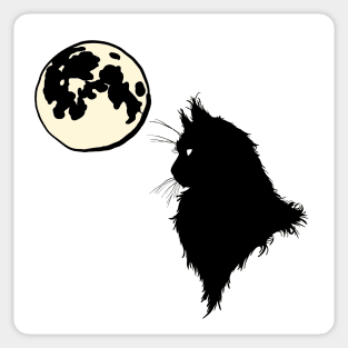 Halloween full moon black cat Sticker